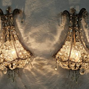 A_Pair_of_Italian_Crystal_Wall_Sconces_1940_s (8) A Pair of Italian Crystal Wall Sconces 1940's