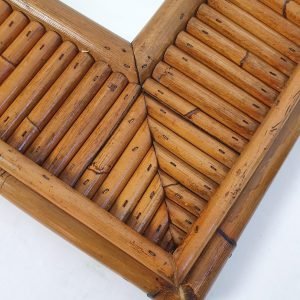 Arched Bamboo Mirror by Vivai del Sud Italy, 1960s