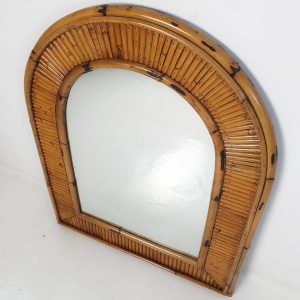 Arched Bamboo Mirror by Vivai del Sud Italy, 1960s