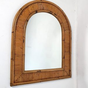 Arched Bamboo Mirror by Vivai del Sud Italy, 1960s