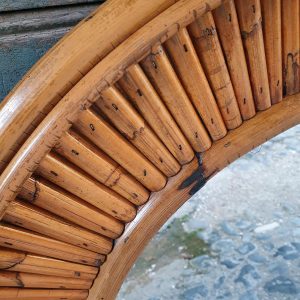Arched Bamboo Mirror by Vivai del Sud Italy, 1960s