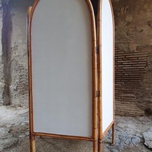 Italian_Bamboo_and_Mirror_Room_Divider,_1960_s (5) Italian Bamboo and Mirror Room Divider, 1960's