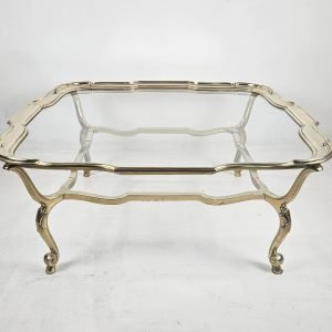 Italian Glass and Cast Bronze Coffee Table, 1980s