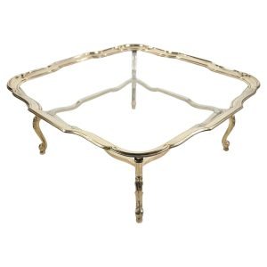 Italian Glass and Cast Bronze Coffee Table, 1980s
