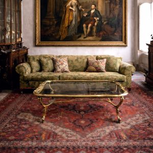 Italian Glass and Cast Bronze Coffee Table, 1980s