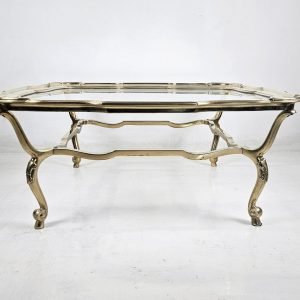 Italian Glass and Cast Bronze Coffee Table, 1980s