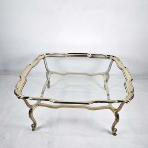 Italian Glass and Cast Bronze Coffee Table, 1980s