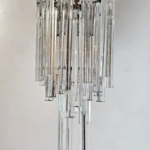 Italian Murano Glass Triedri Chandelier by Venini, Mid-Century Italy