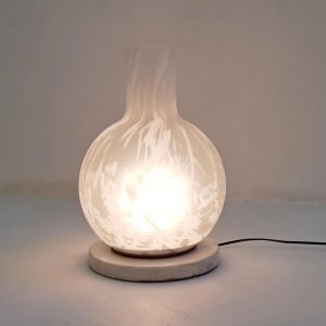 Italian Table Lamp in Marble and Murano Glass