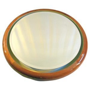 Italian Vintage Backlit Mirror in Cherrywood, 1970s