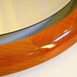Italian Vintage Backlit Mirror in Cherrywood, 1970s