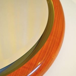 Italian Vintage Backlit Mirror in Cherrywood, 1970s