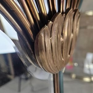 Large_Italian_Art_Deco_Mirr (1) Large Italian Art Deco Mirror, Black Lacquer & Brass with Blush Pink Glass, 1970