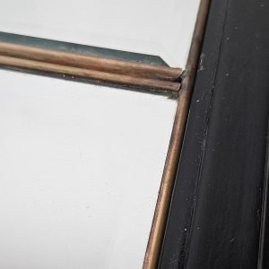 Large_Italian_Art_Deco_Mirr (5) Large Italian Art Deco Mirror, Black Lacquer & Brass with Blush Pink Glass, 1970