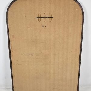 Large_Italian_Art_Deco_Mirr (8) Large Italian Art Deco Mirror, Black Lacquer & Brass with Blush Pink Glass, 1970