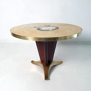 Mid-Century Cocktail Table Eve with Snake in the Manner of Melchiorre Bega
