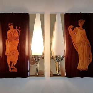 Mid-Century_Marquetry_Wall_Sconces_by_Andrea (3) Mid-Century Marquetry Wall Sconces by Andrea Gusmai, Italy