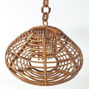 Mid-Century Rattan Pendant Rattan Italy