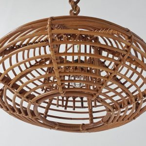 Mid-Century Rattan Pendant Rattan Italy