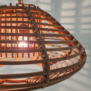 Mid-Century Rattan Pendant Rattan Italy
