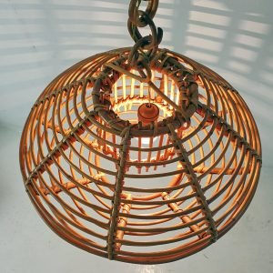 Mid-Century Rattan Pendant Rattan Italy