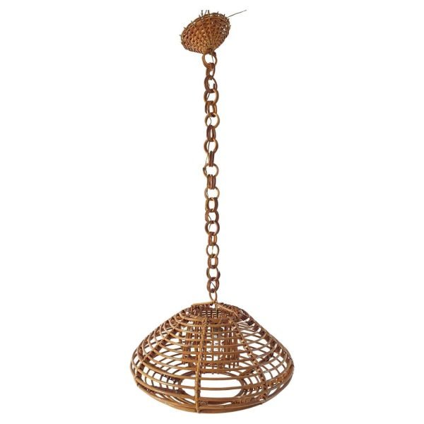 Mid-Century Rattan Pendant Rattan Italy