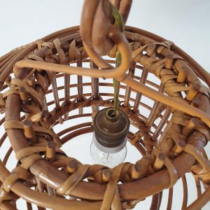 Mid-Century Rattan Pendant Rattan Italy