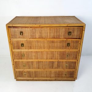 Mid Century Bamboo Dresser by Vivai del Sud, Italy