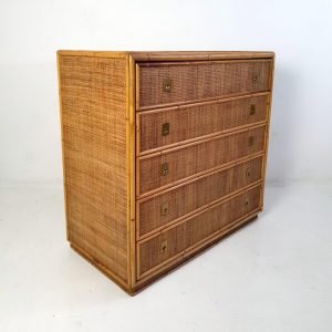 Mid Century Bamboo Dresser by Vivai del Sud, Italy