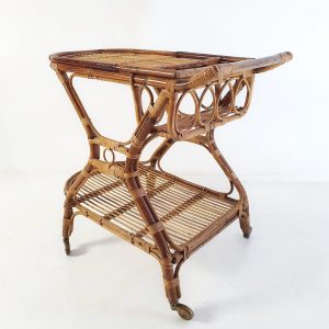 Mid_Century_Bar_Cart_in_Bamboo_and_Rattan,_Ita (8) Mid Century italian Bar Cart in Bamboo and Rattan, 1950's