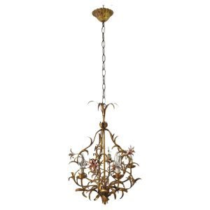 Mid Century Italian Tole Chandelier