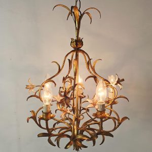 Mid Century Italian Tole Chandelier