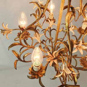 Mid Century Italian Tole Chandelier