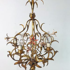 Mid Century Italian Tole Chandelier