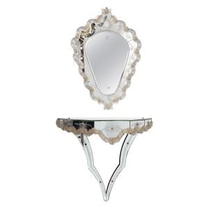 Mid Century Murano Glass Console Table and Mirror
