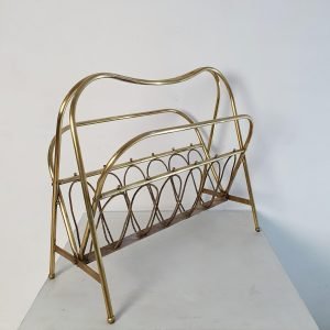 Midcentury Brass Magazine Rack, Italy