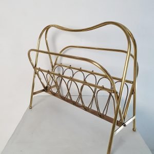 Midcentury Brass Magazine Rack, Italy