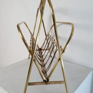 Midcentury Brass Magazine Rack, Italy