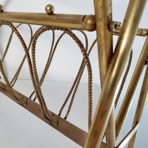 Midcentury Brass Magazine Rack, Italy