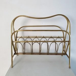 Midcentury Brass Magazine Rack, Italy