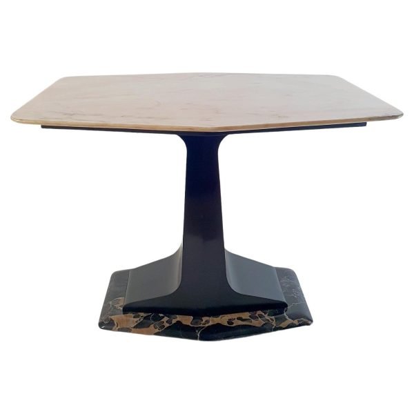 Midcentury Coffee Table with Marble Top and Base