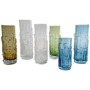 Midcentury Glass Vases by Bo Borgström for Åseda, Sweden