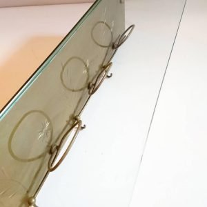 Midcentury Italian Coat Rack with Glass Shelf