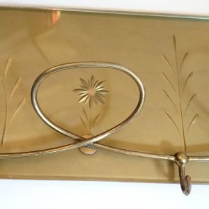 Midcentury Italian Coat Rack with Glass Shelf