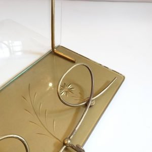 Midcentury Italian Coat Rack with Glass Shelf