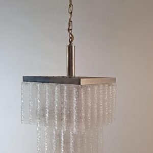 Midcentury Italian Glass Tube Chandelier