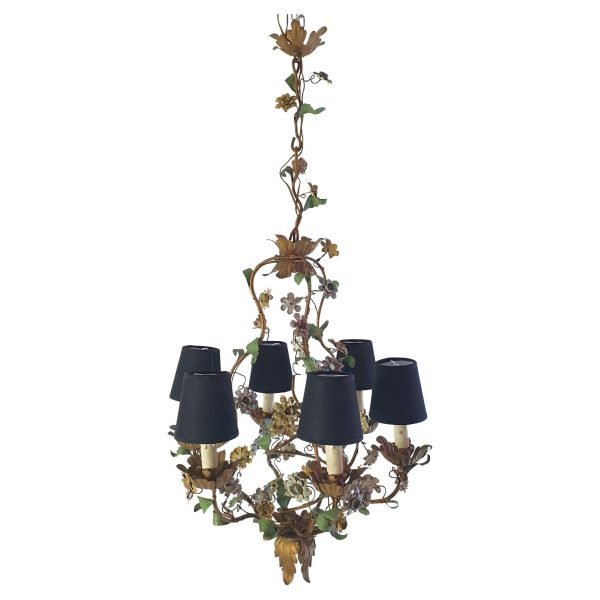 Midcentury Italian Tole Chandelier