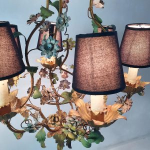 Midcentury_Italian_Tole_Chandelier (7) Midcentury Italian Tole Chandelier