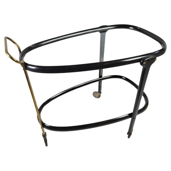 Midcentury oval Bar Cart by Cesare Lacca Italy