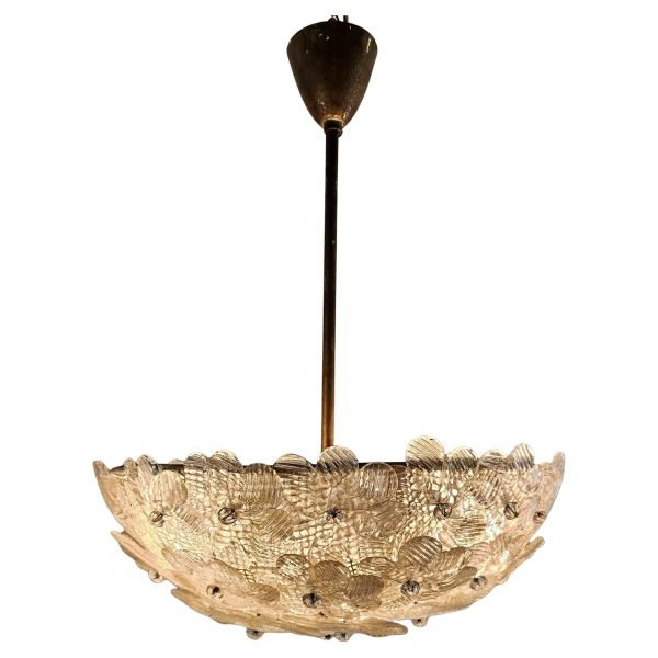 Murano Glass Flower Basket Chandelier by Barovier & Toso, Italy